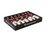 Plat.24 oeufs métal 10mx7mm coque Rge/bl - Assortiment