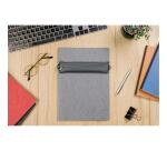 Trousse plate en cuir à élastique Age Bag 20x4,5 cm - Gris
