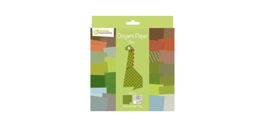 Origami Paper, Dino, 20 x 20 cm, 60F, 70g - Multicolour
