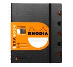 Exabook A5+ Rhodiactive, Spiralbuch, 80 Blatt liniert mit Rand/Rahmen und Kopfleiste 90g - Schwarz