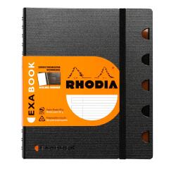 Exabook Rhodiactive refillable full binding A5+ 160 pages ruled+MC 80g - Black
