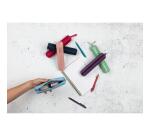 CUIR TEINTÉ Trousse SLIM 19,5x2,5x4 cm Framboise