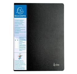 Up Line Showalbum met vaste rug en etiket op 3 zijden- harde PP- 30 tassen - 60 zichten - A4 - Zwart