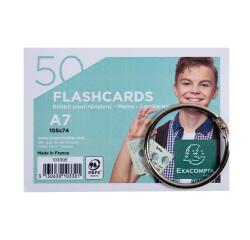 Paquet de 50 Flashcards sous film + anneau - bristol ligné perforé - format A7 - Couleurs assorties