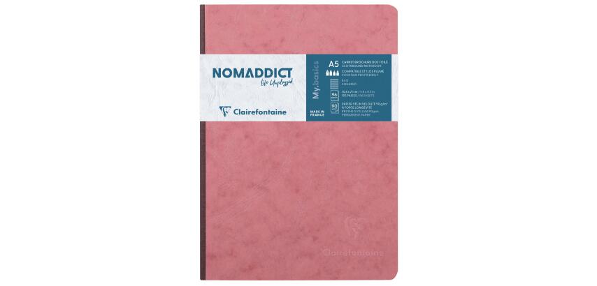 Carnet brochure Age Bag A5 192 pages petits carreaux - Rose antique