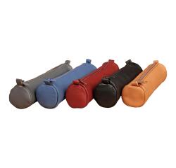 Trousse en cuir Age Bag petite ronde 18,5xØ4 cm - Assortis