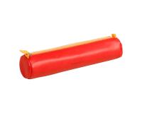 Rhodiarama trousse ronde simili cuir italien 5x21,5 cm - Coquelicot