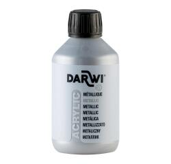 Darwi Flacon de 250 ml de Peinture Acrylique Universelle Métallique - Argent