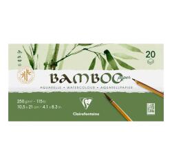Bamboo, 2-seitig geleimter Block mit 20 Blatt Bambuspapier, 21x10,5 cm, 250g