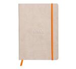 Rhodiarama Notizbuch A5 Softcover, 80 Blatt elfenbein 90g, dot/punktkariert, mit Gummizugverschluss - Beige