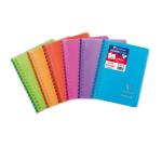 Koverbook - Notizbücher mit Doppelspirale kariert, 9x14 cm, 50 Blatt - Sortiert