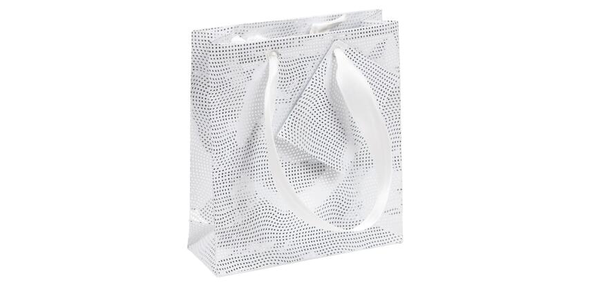 Geschenktasche "Premium weiß" 12 x 4,5 x 13,5 cm - Weiß