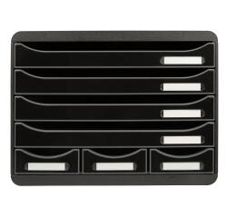 Módulo de clasificación apaisado Store Box mini 7 cajones negro
