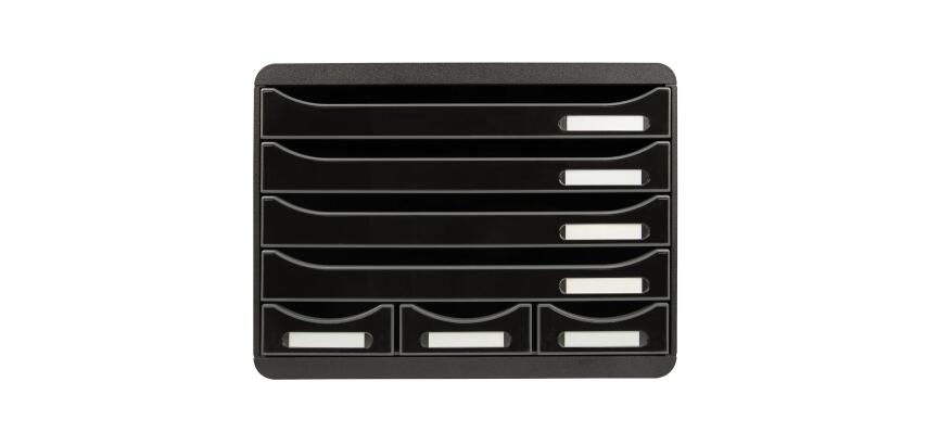 Module de classement Storebox 7 tiroirs Glossy - Noir brillant