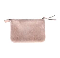 PLUME SLIM iris suede etui met 2 vakken 13x9 cm - Koper