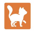 Set de 6 pochoirs enfants, Chats - Orange