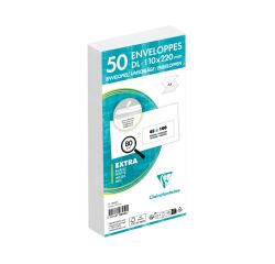 Adheclair 110x220mm 80gsm envelope window 45x100mm packed 50s - White