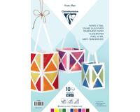 PAPIER VITRAIL, Pochette de 10 feuilles assorties au format 20x30cm - Assortiment