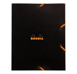 Rhodia folder with elastic and 3 flaps 24x19 cm - Black
