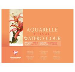 Etival Aquarellpapier feinkörnig, Block 4-seitig geleimt, 25 Blatt 300g, 42x56 cm