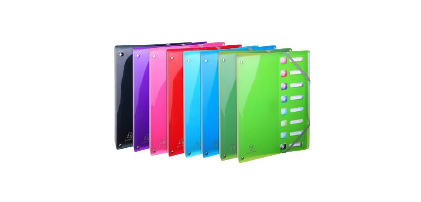 Clasificadores lomo extensible ventanas troqueladas Iderama ® PP - Tamaño: 24x32 cm para: A4 - Colores surtidos