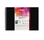 Rhodia Touch Watercolor Book, papier 100% coton grain satiné 300g - A4 paysage, 40 pages - Noir