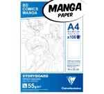 Manga Storyboard bloc collé 100F A4 55g grille simple