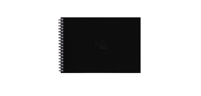 Rhodia Touch Watercolor Book, papier 100% coton grain satiné 300g - A4 paysage, 40 pages - Noir