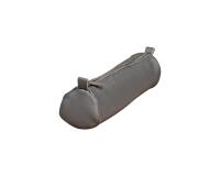 Small round leather case Age Bag 18.5xØ4 cm - Gray