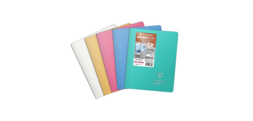 Carnet reliure intégrale enveloppante Koverbook Silver A5 160 pages ligné couverture polypropylène opaque - Assortis