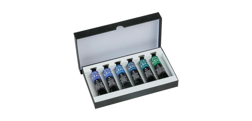 Ölfarben 6x20ml, Set Kobaltfarbtöne