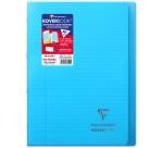 Cahier piqué Koverbook A4 96 pages ligné + marge couverture polypropylène transparent - Assortis