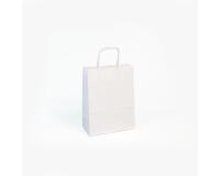 Paq.25 sacs kraft lisse, 16x8x21cm,Blanc - Blanc