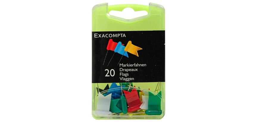 Exacompta Flag Marker/Map Pins - Assorted colours