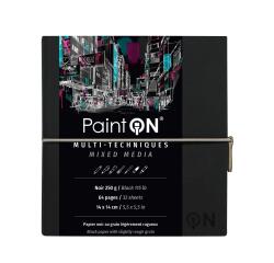 PaintON Noir carnet cousu 32F 14x14cm 250g - Noir