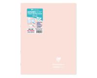 Cahier piqué Koverbook Blush 24x32cm 96 pages grands carreaux couverture polypropylène opaque bicolore - Rose poudré/Menthe à l'eau