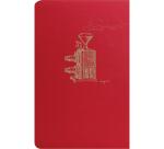 Flying Spirit Red carnet piqûre textile 11x17cm 96p ligné motifs assortis papier ivoire 90g - Rouge