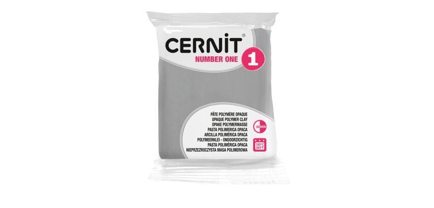 CERNIT - A Number one Polymer Clay Block - Baking Modelling Clay - Gray colour - 56 g block - CE0900056150C - Grey