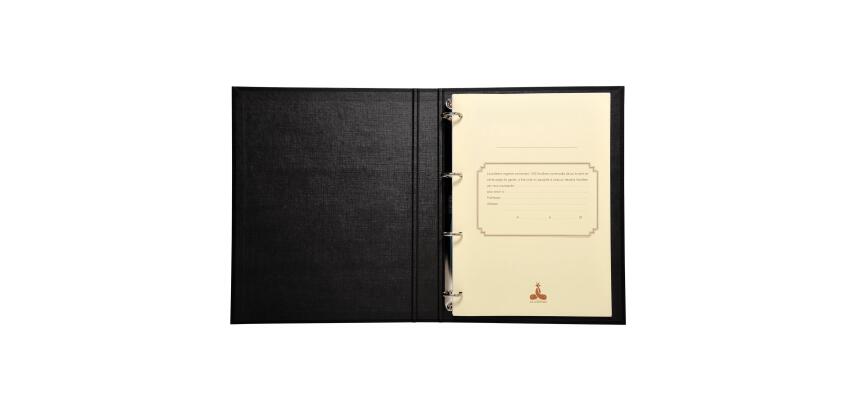Reliure standard avec recharge 297X210 Livre d'inventaire 100 feuillets foliotés 80g + garde - Noir