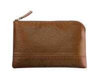Rhodiarama pochette zippée en simili cuir - taille S (11x17 cm) - Bronze