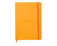 Rhodiarama carnet souple ORANGE A5 160 pages 5/5 papier ivoire 90 g/m2, fermeture élastique - Orange