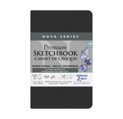 Nova Series, Skizzenbuch mit flexiblem Einband, Fadenbindung, 46 Blatt 8,9x14cm 150g - Grau