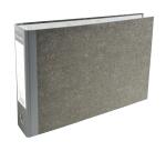 Registratore a leva A4 orizzontale carta marmorizzata, dorso balacron 80mm Grigio-dorso grigio - Grigio-dorso grigio