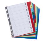 Intercalaires imprimés numériques PP couleurs 12/100e - 10 positions - A4+ - Assorties vives