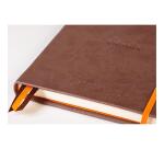 Rhodiarama Goalbook rembordé rigide A5 240 pages dot papier blanc 90g - Chocolat