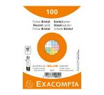 Paquet de 100 fiches sous film - Bristol quadrillé 5x5 non perforé 105x148mm - Couleurs assorties