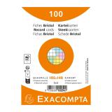 Paquet de 100 fiches sous film - Bristol quadrillé 5x5 non perforé 105x148mm - Couleurs assorties
