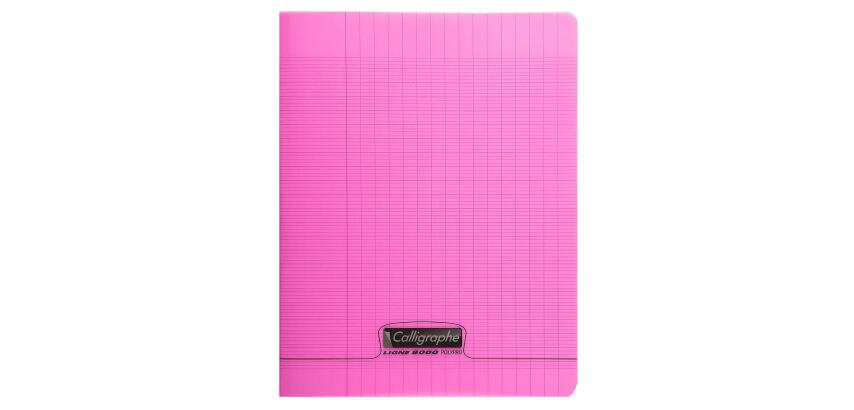 Cahier piqué 8000 POLYPRO 24x32 cm 48 pages grands carreaux 90 g - Rose