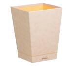 Rhodiarama corbeille à papier simili cuir italien 27x27x32 cm - Beige