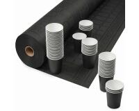 Nappe en rouleau papier damassé - 50x1,18m - Noir
